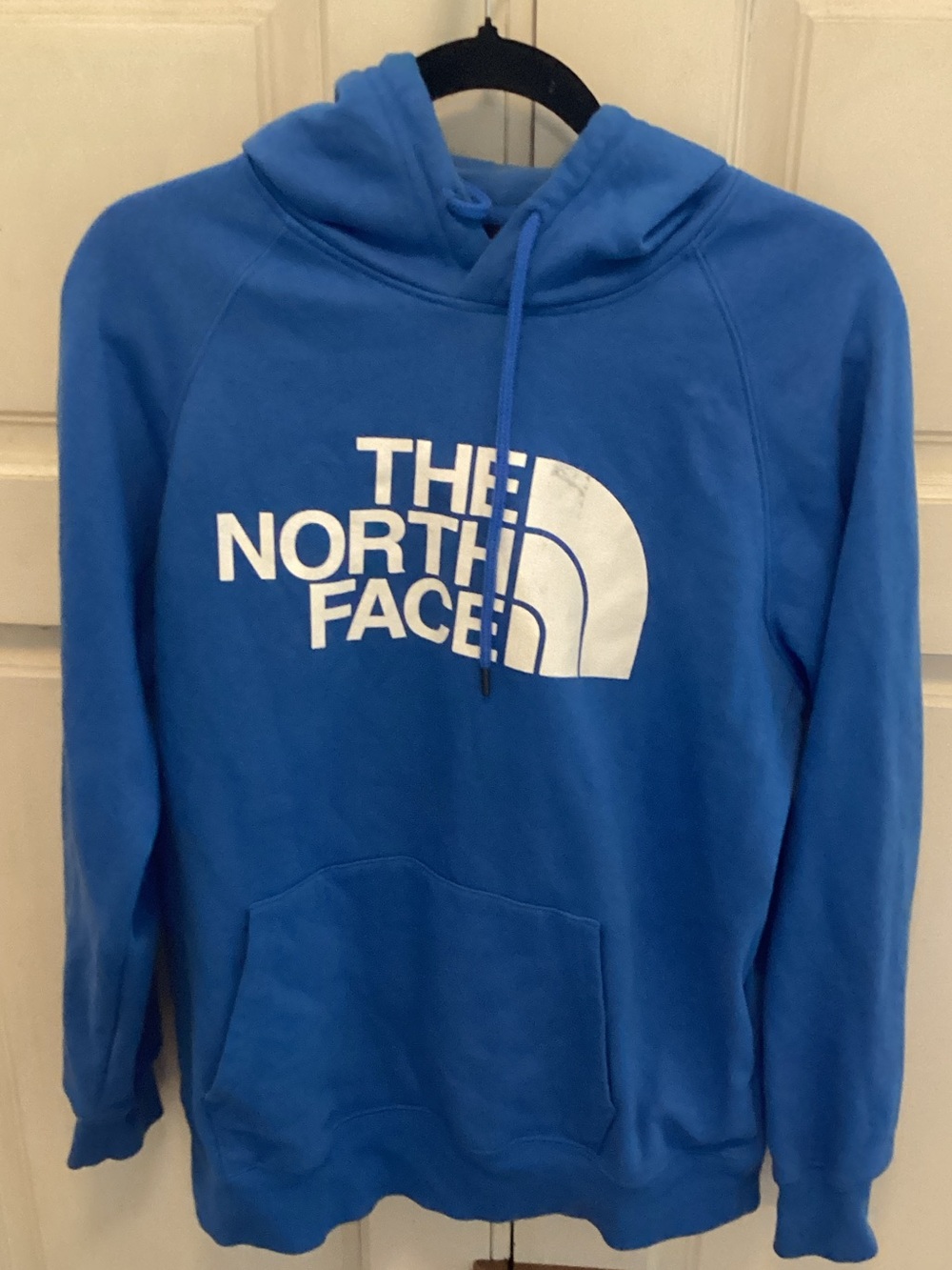 The North Face Men's Royal Blue Pullover Hoodie with White Logo